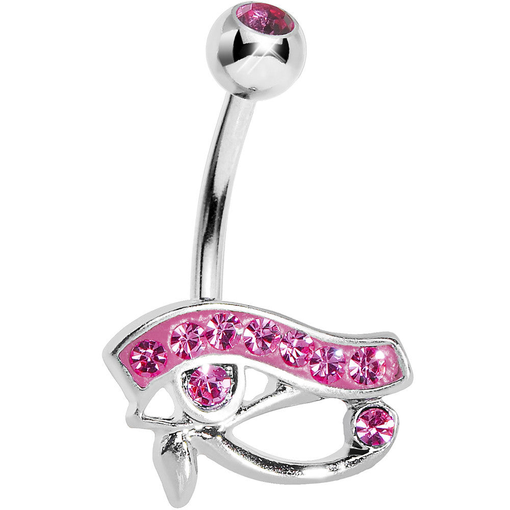 Pink Gem Eye of Ra Belly Ring