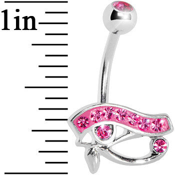 Pink Gem Eye of Ra Belly Ring