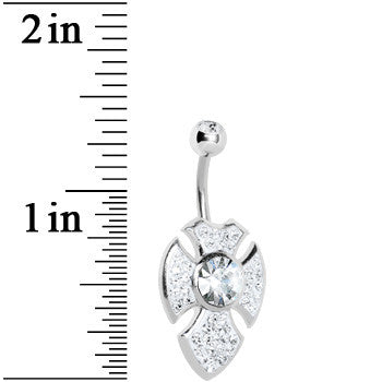 Crystalline Gem Latin Cross Belly Ring