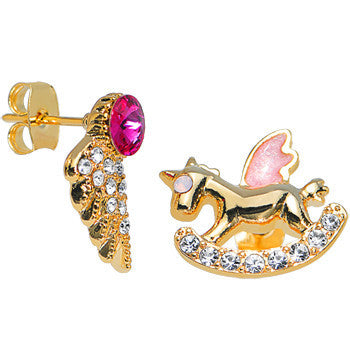 Angelic Rocking Horse Mixed Earring Set