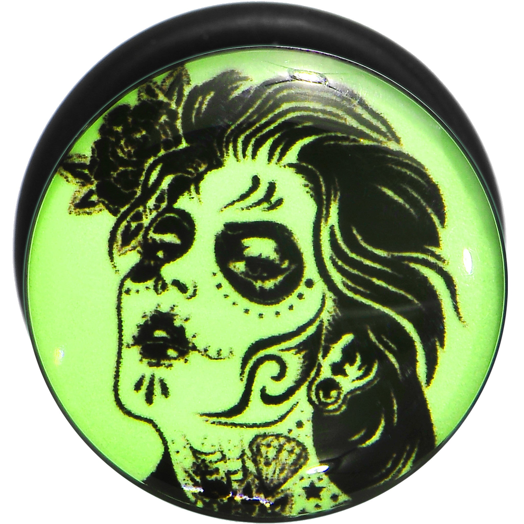 5/8 Acrylic Glow in the Dark Femme Fatale Zombie Plug