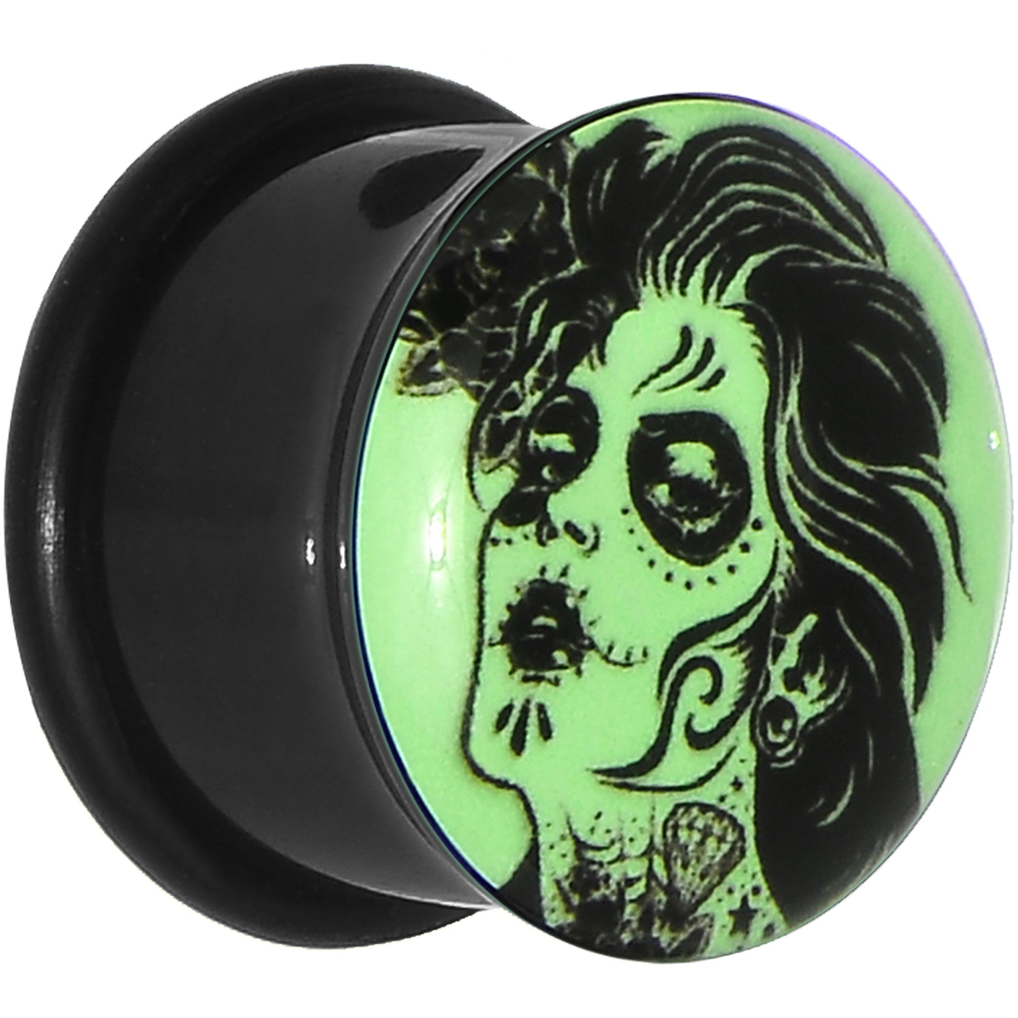 5/8 Acrylic Glow in the Dark Femme Fatale Zombie Plug