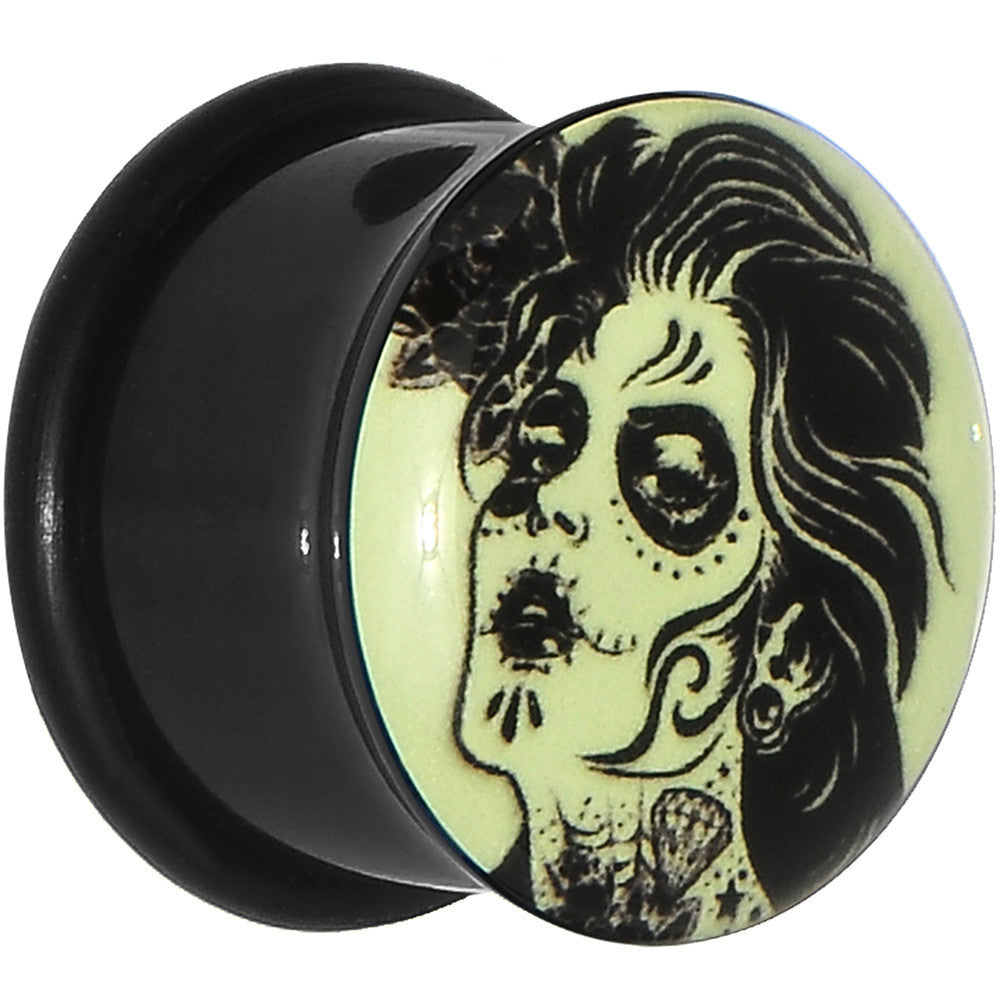 5/8 Acrylic Glow in the Dark Femme Fatale Zombie Plug