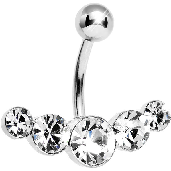 Crystalline Gem Five Across Top Mount Belly Ring