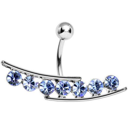 Light Blue Gem Stream Reversible Top Mount Belly Ring