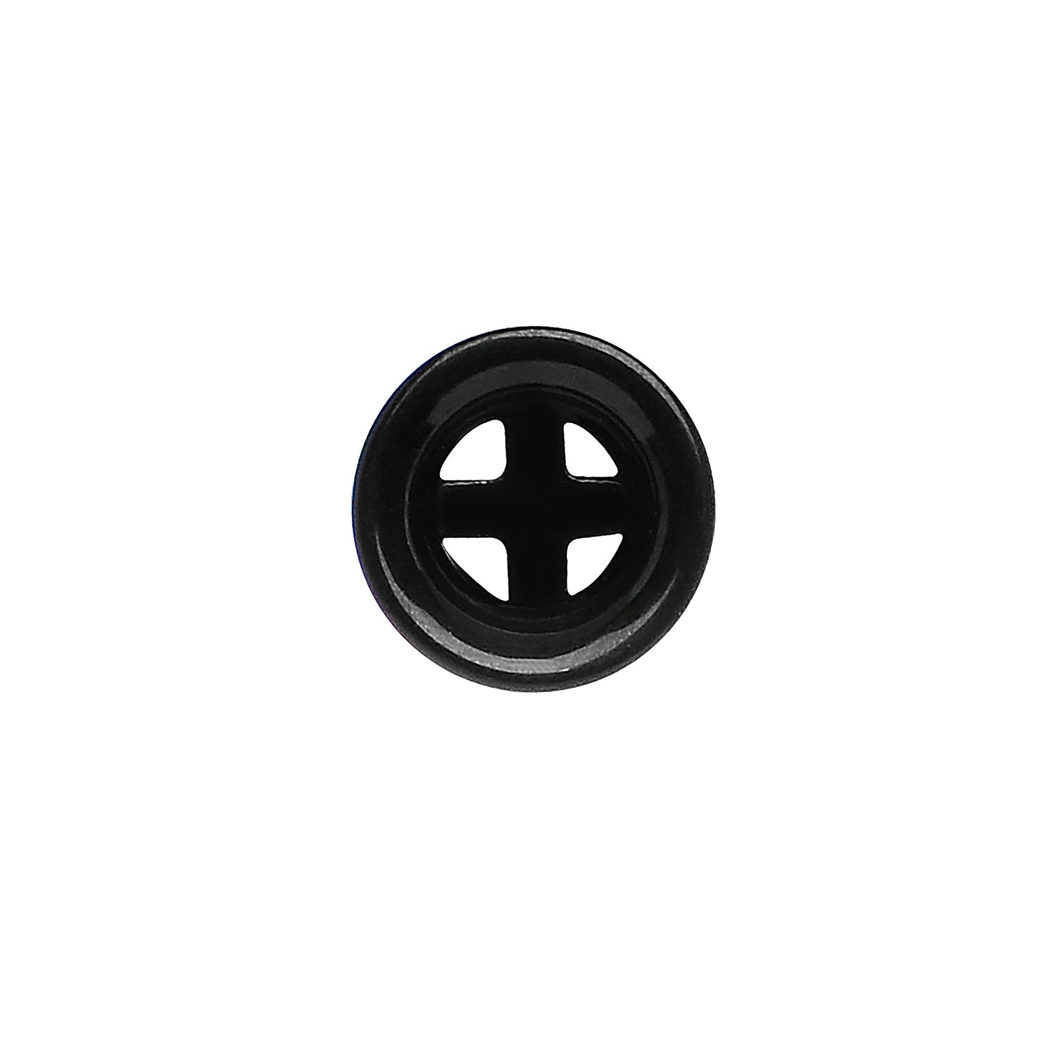 6 Gauge Double Flare Black Titanium Hollow Divine Cross Tunnel Plug