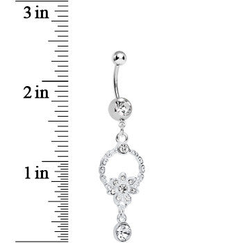 Clear Gem Infinite Flower Drop Belly Ring