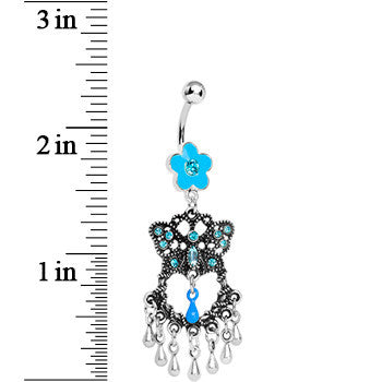 Blue Gem Butterfly Chandelier Belly Ring