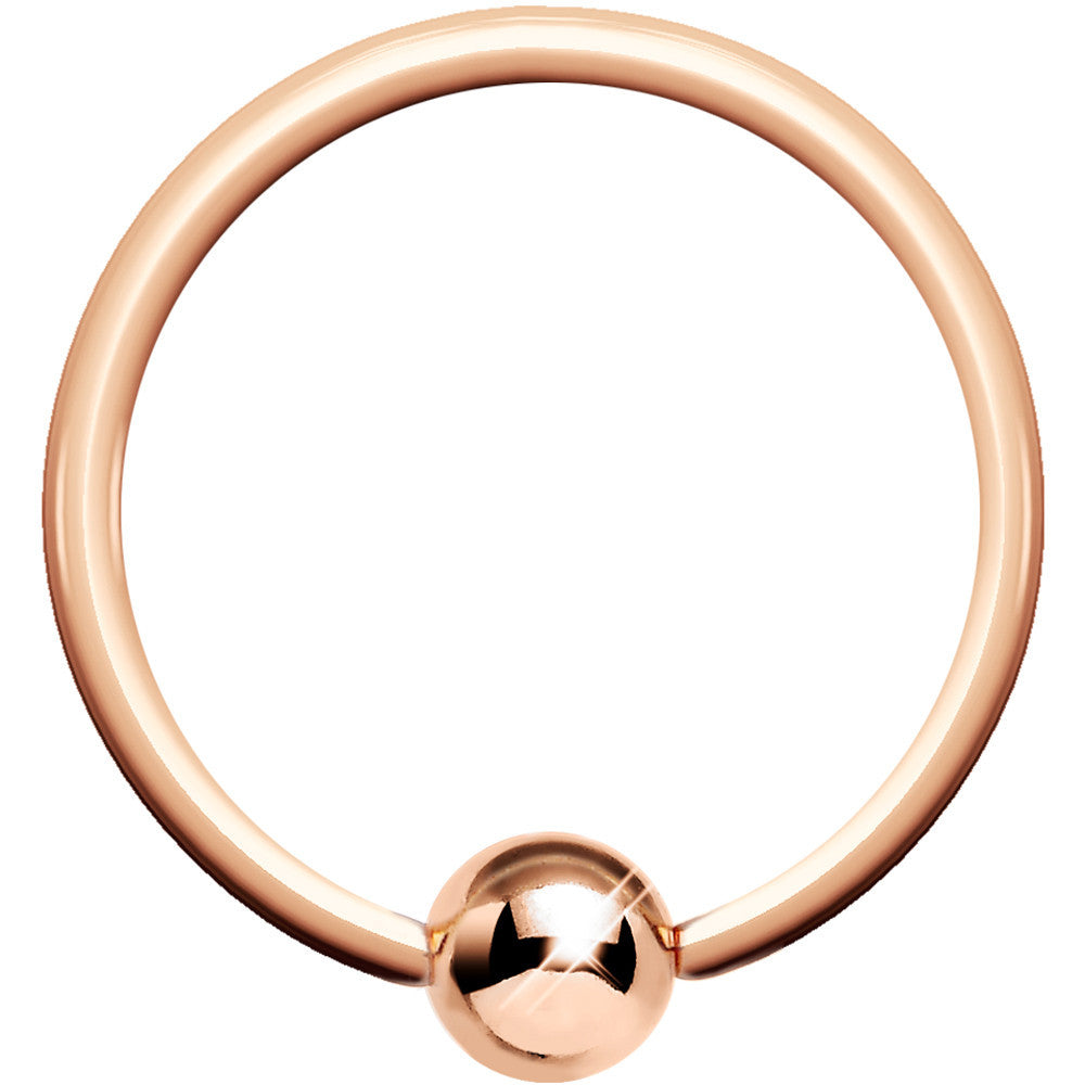 18 Gauge Rose Gold BCR Captive Ring 3/8 3mm Ball