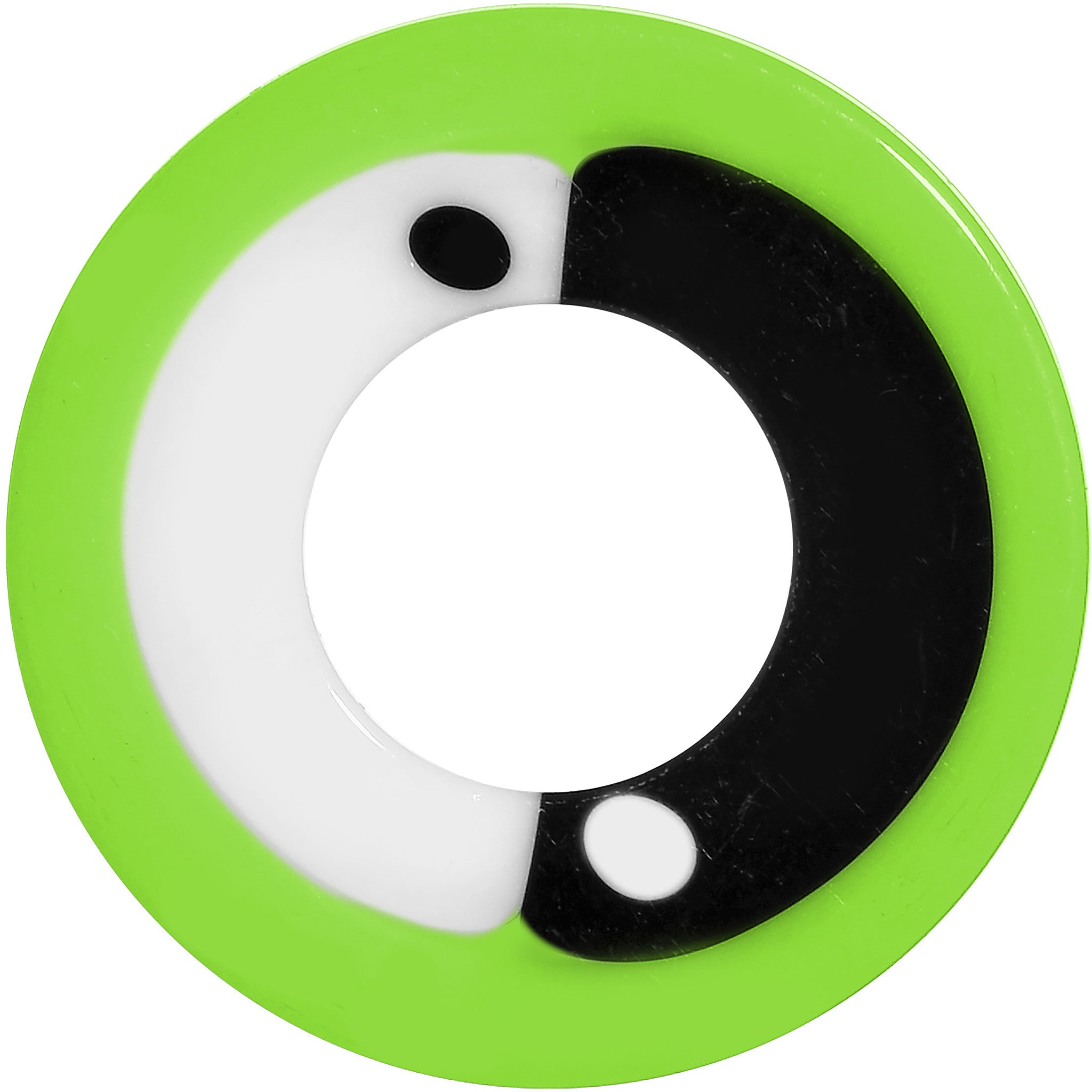 9/16 Green Neon Acrylic Modern Yin Yang Screw Fit Tunnel Plug