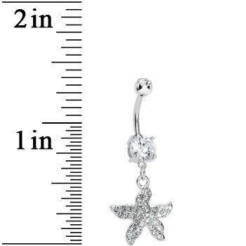 Clear Gem Gradient Starfish Belly Ring