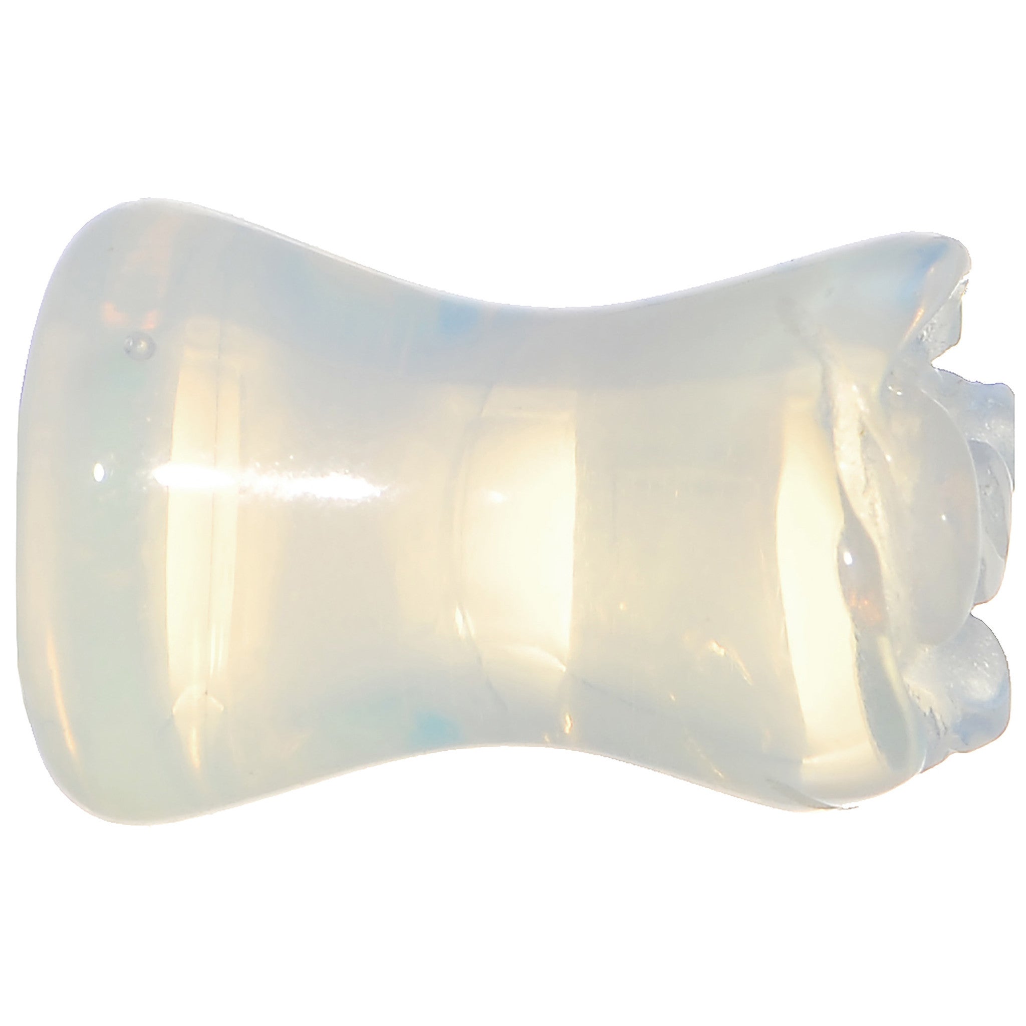 2 Gauge Natural Opalite Blooming Flower Stone Saddle Plug