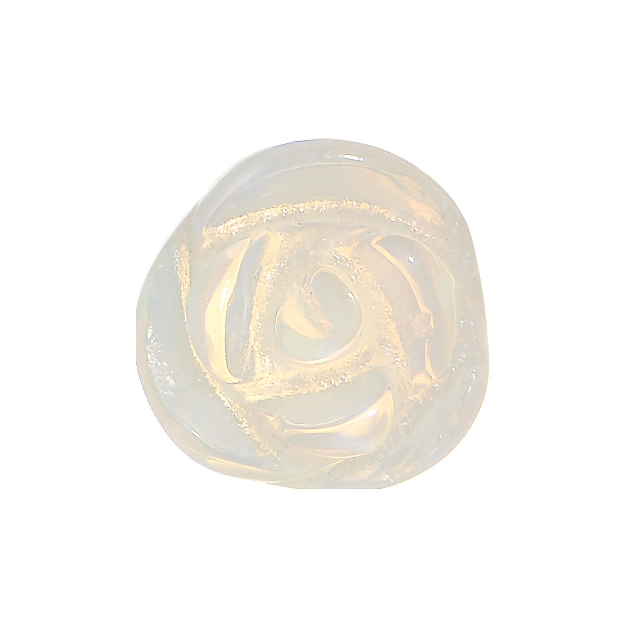 2 Gauge Natural Opalite Blooming Flower Stone Saddle Plug