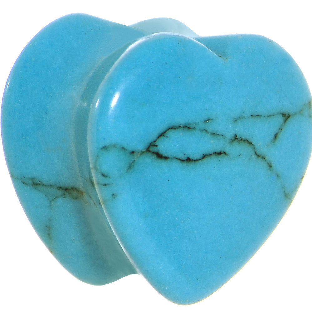 5/8 Natural Blue Turquoise Sweet Heart Stone Saddle Plug