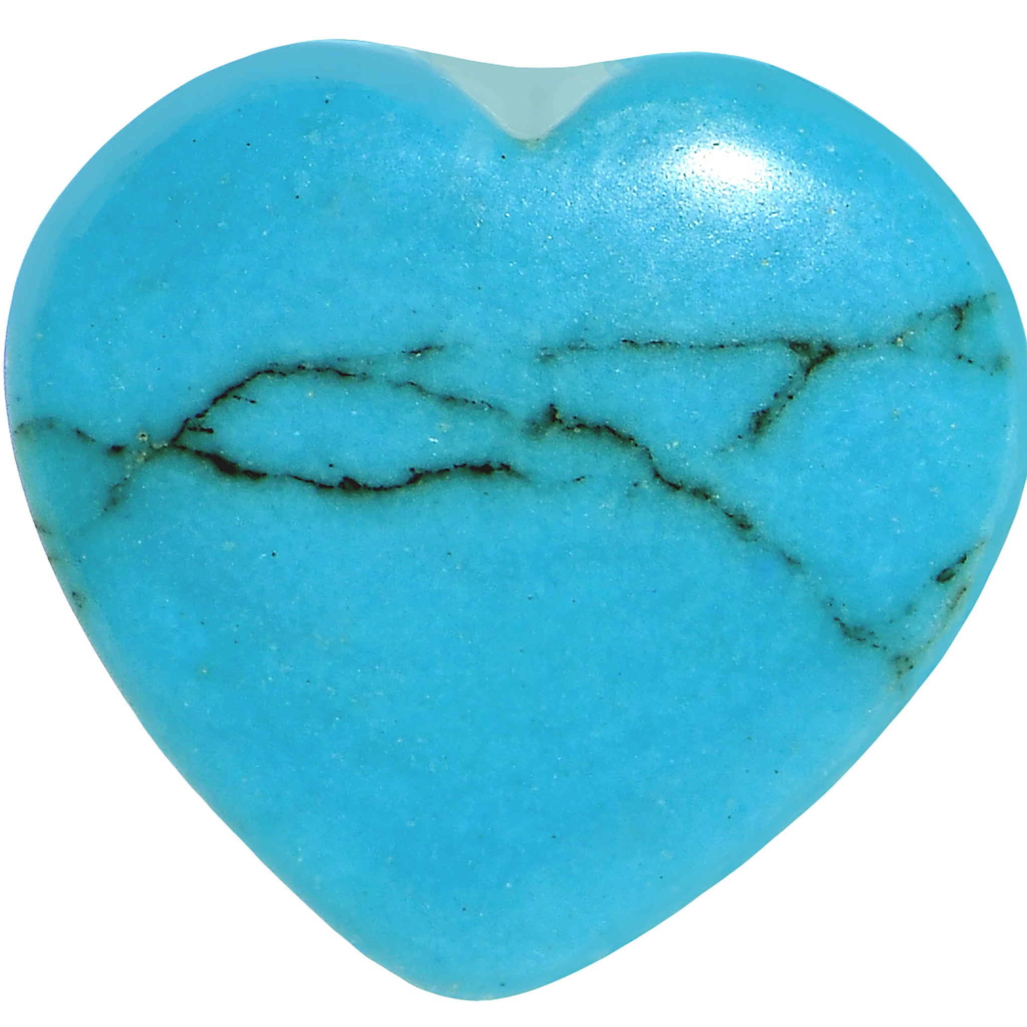 5/8 Natural Blue Turquoise Sweet Heart Stone Saddle Plug