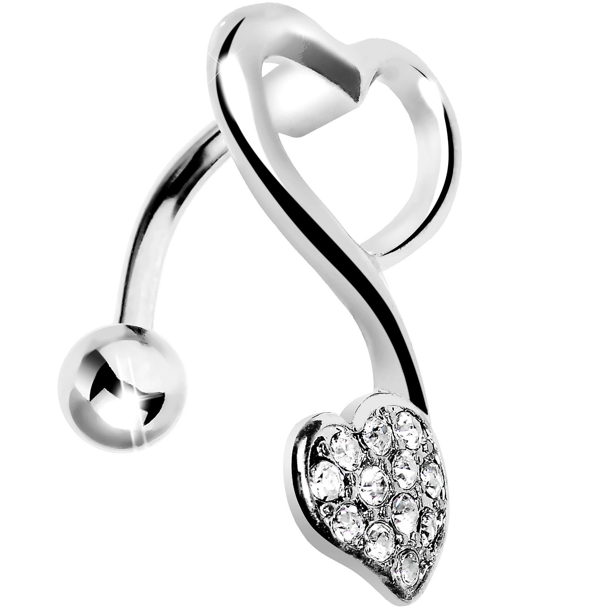 Heart top deals mount belly ring