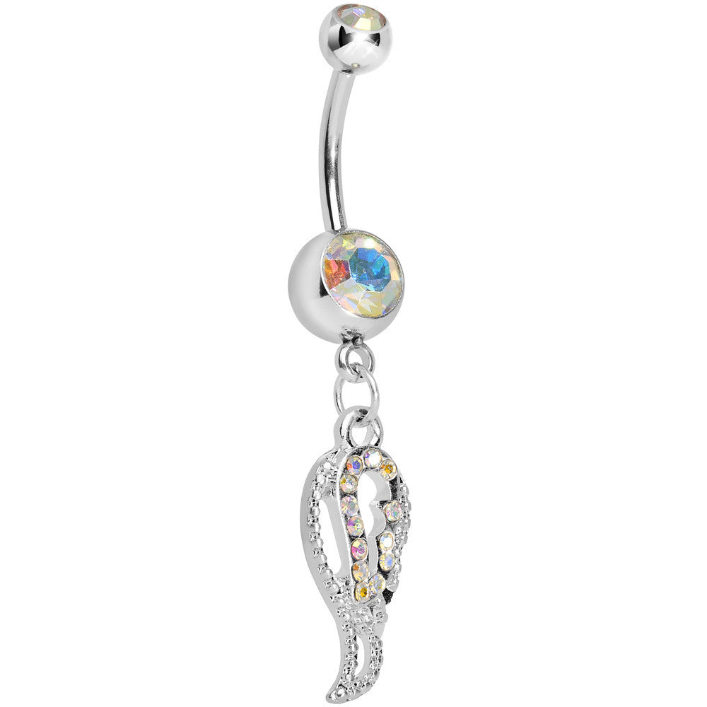 Aurora Gem Angel Wing Dangle Belly Ring