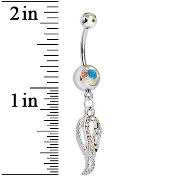 Aurora Gem Angel Wing Dangle Belly Ring