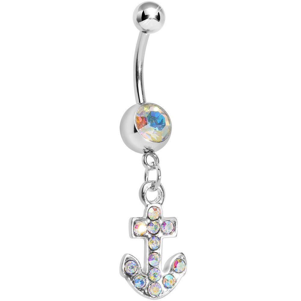 Aurora Gem Sparkle Anchor Belly Ring