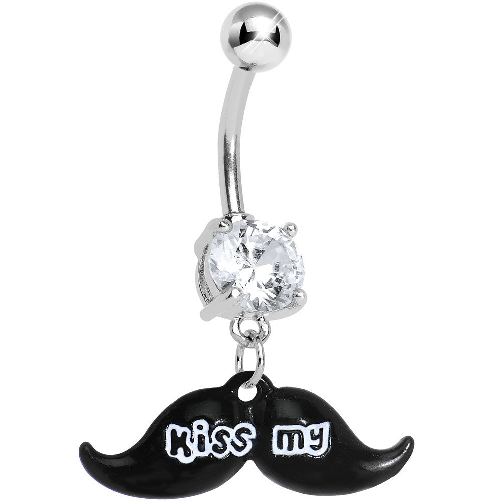 Crystalline Gem Kiss My Mustache Belly Ring