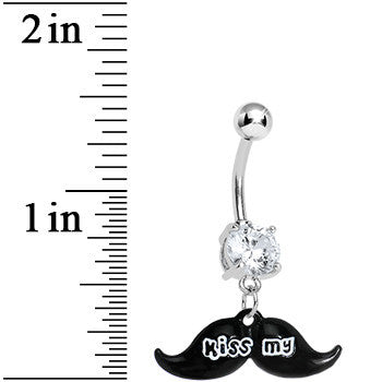 Crystalline Gem Kiss My Mustache Belly Ring