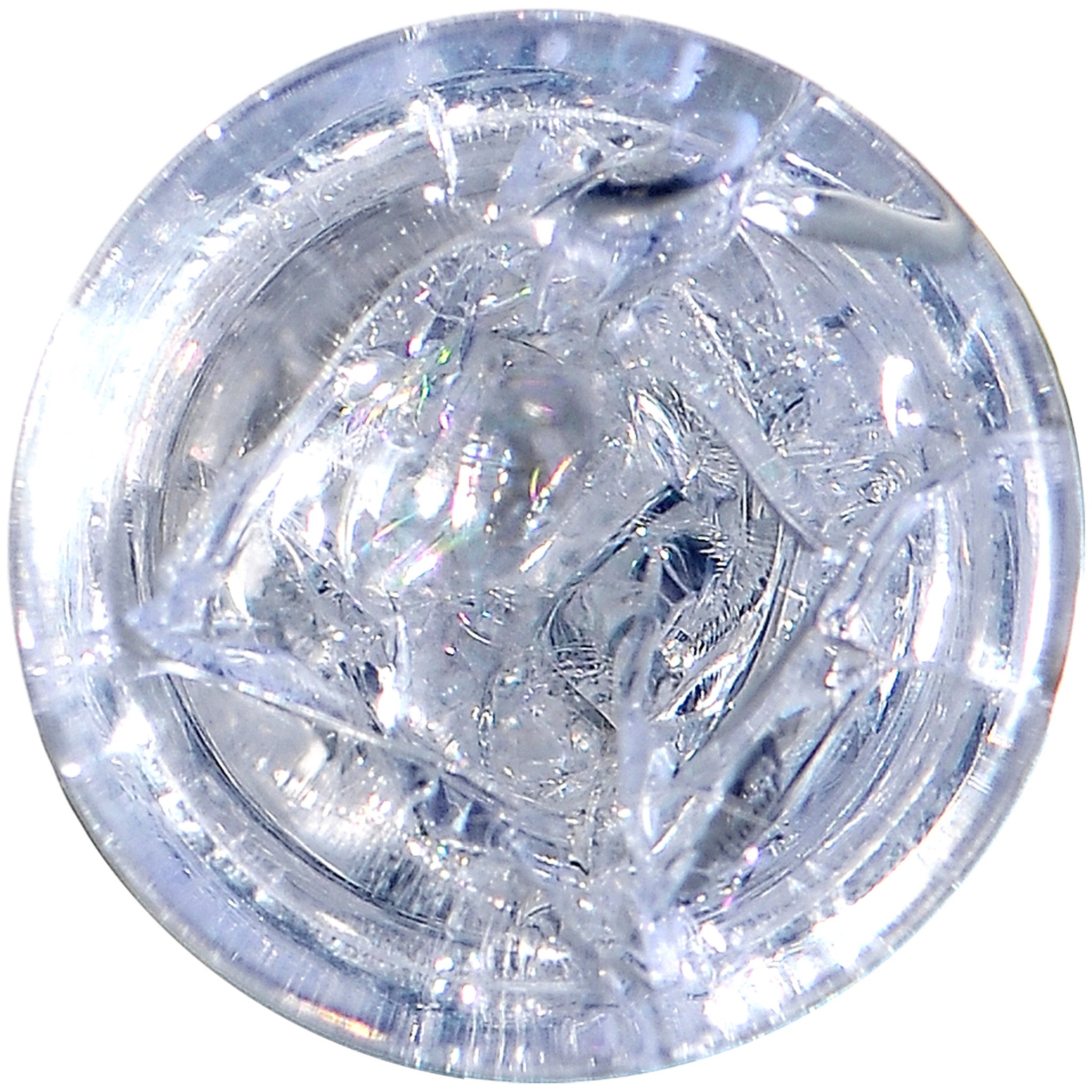 0 Gauge Clear Crackled Glass Acrylic Plug