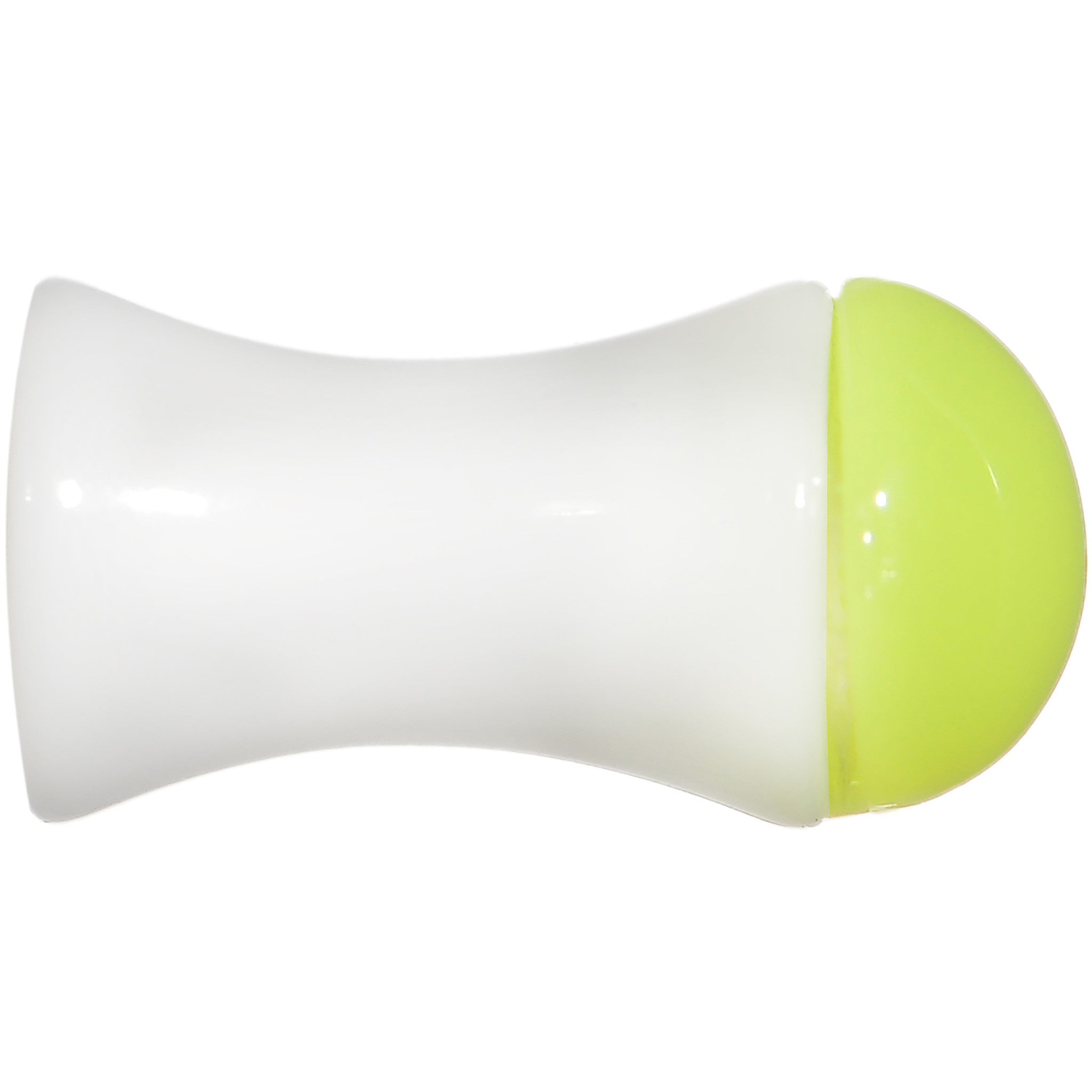 4 Gauge White Neon Yellow Acrylic Saddle Plug