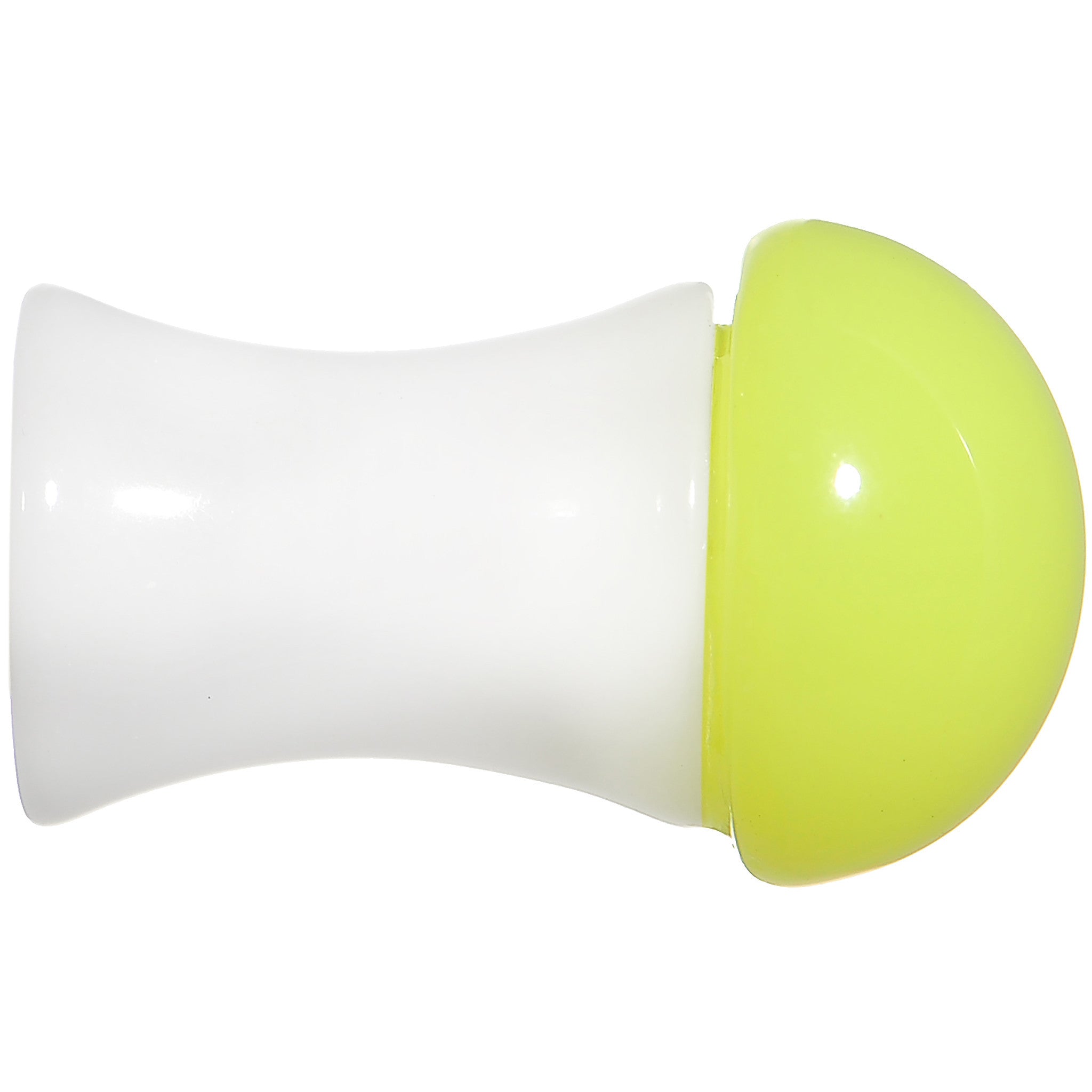 2 Gauge White Neon Yellow Acrylic Saddle Plug