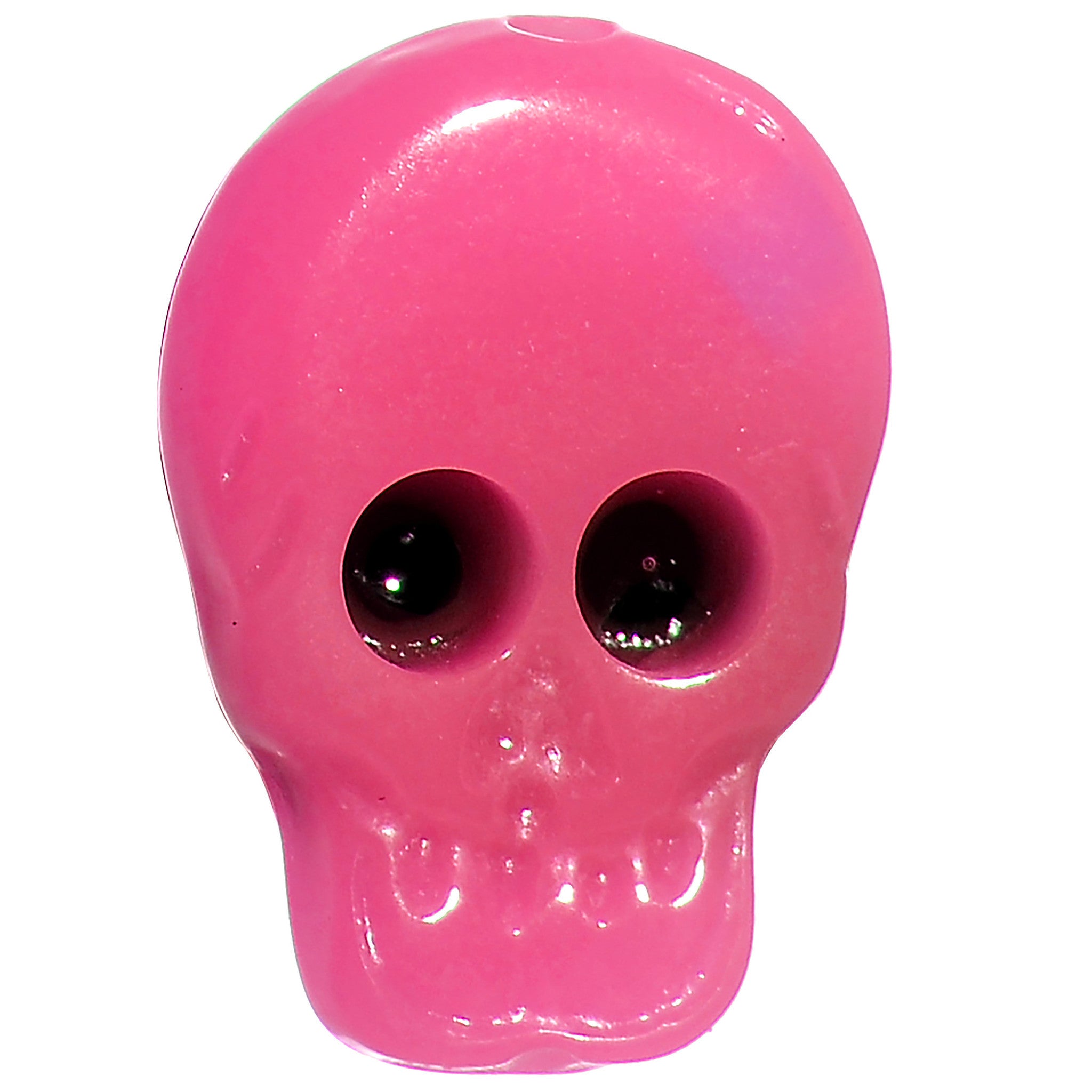 4 Gauge Acrylic Neon Pink Skull Saddle Plug