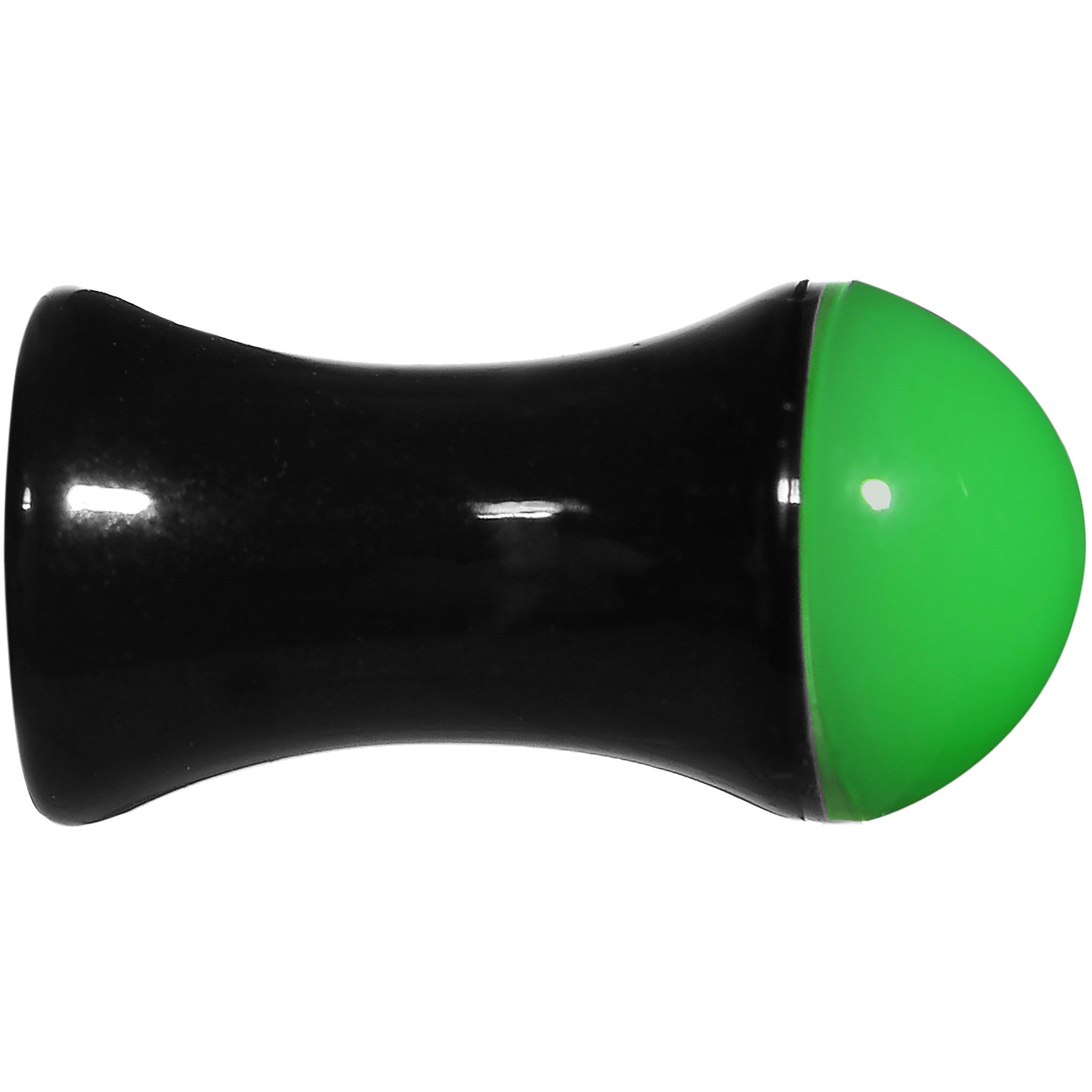 4 Gauge Black Neon Green Acrylic Saddle Plug