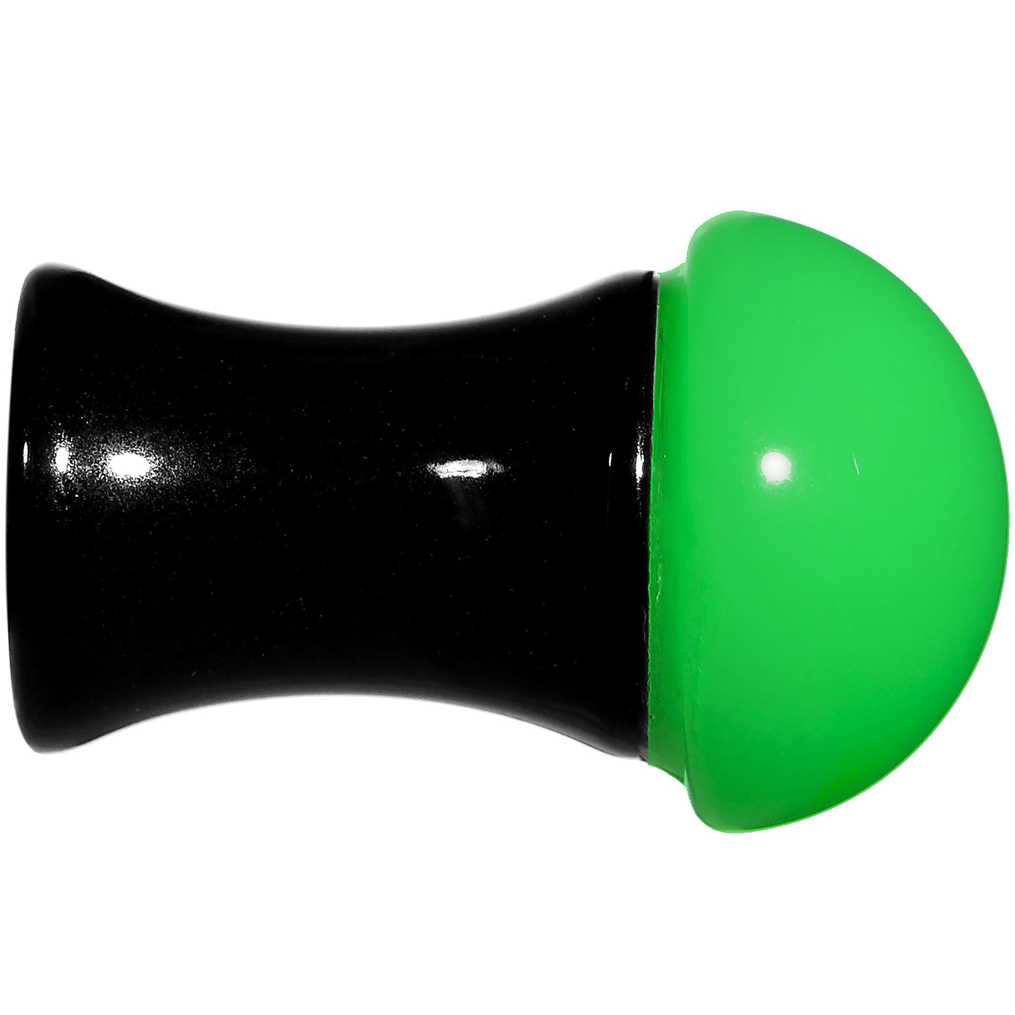 2 Gauge Black Neon Green Acrylic Saddle Plug