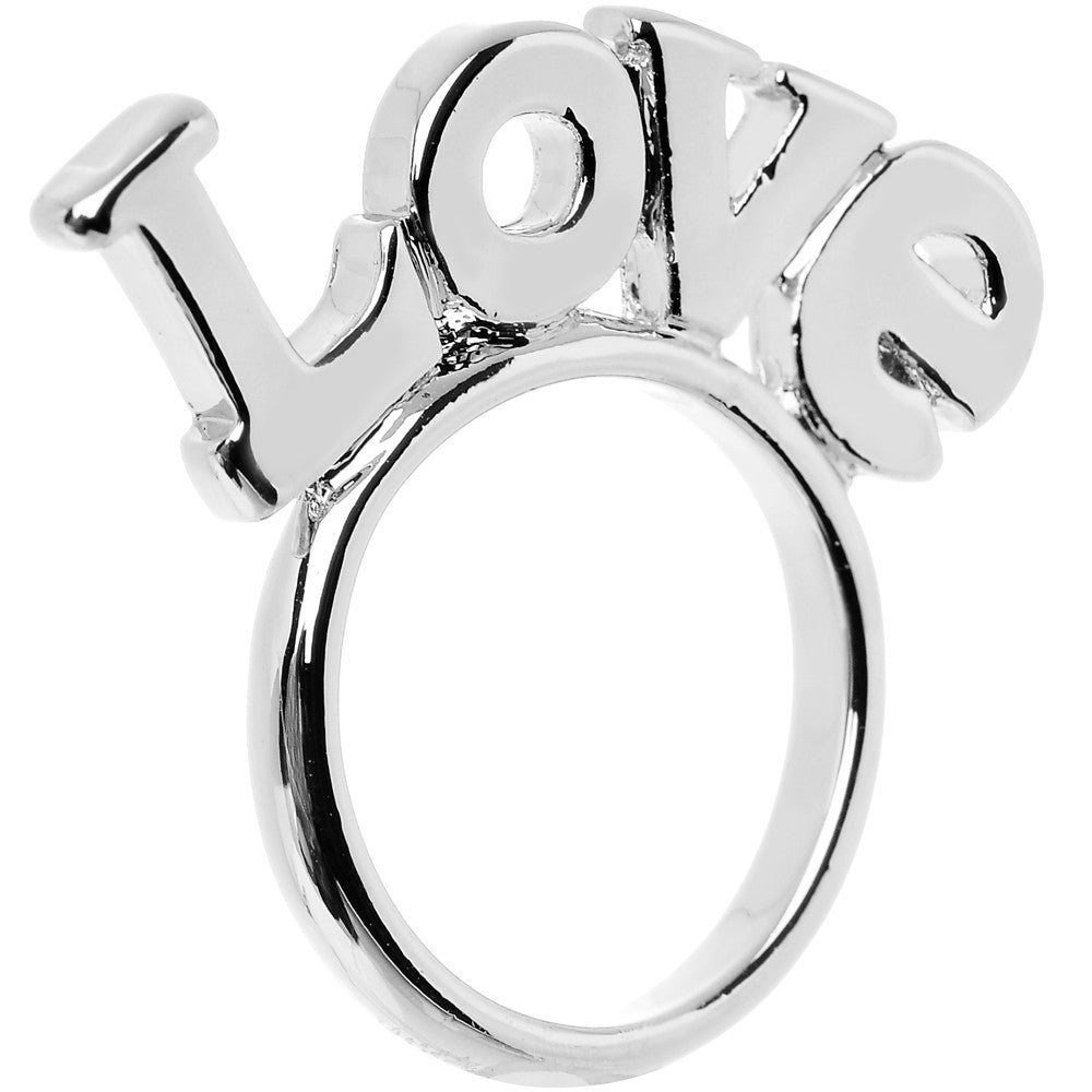 Size 6 Silver Tone Choose Love Ring