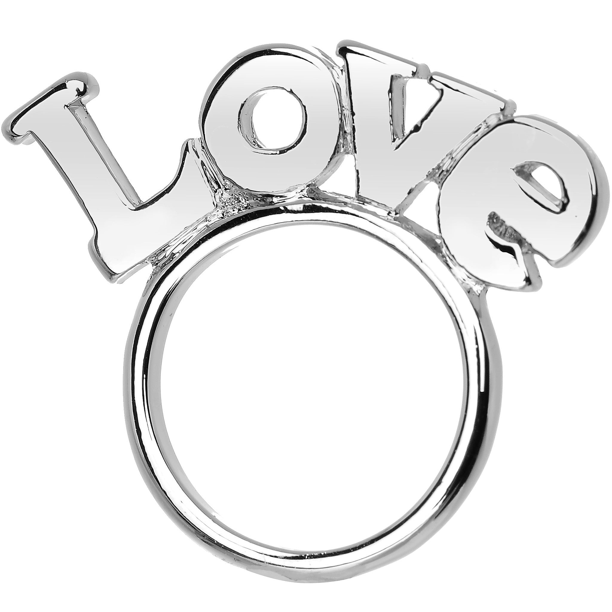 Size 6 Silver Tone Choose Love Ring