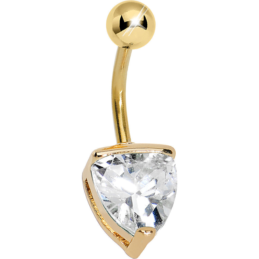 Crystalline Gem Gold Plated Belly Ring