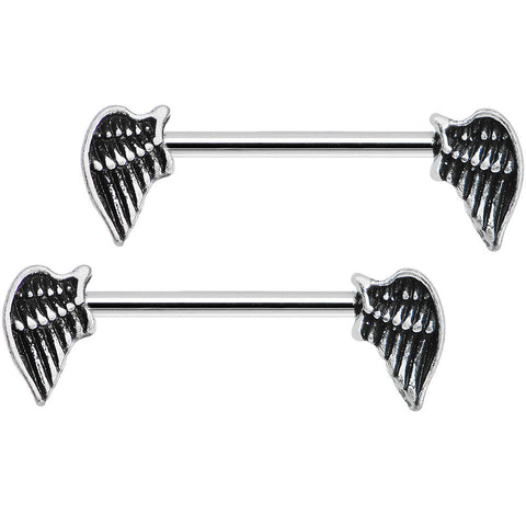 14 Gauge 5/8 Angles Wings Barbell Nipple Ring Set – BodyCandy