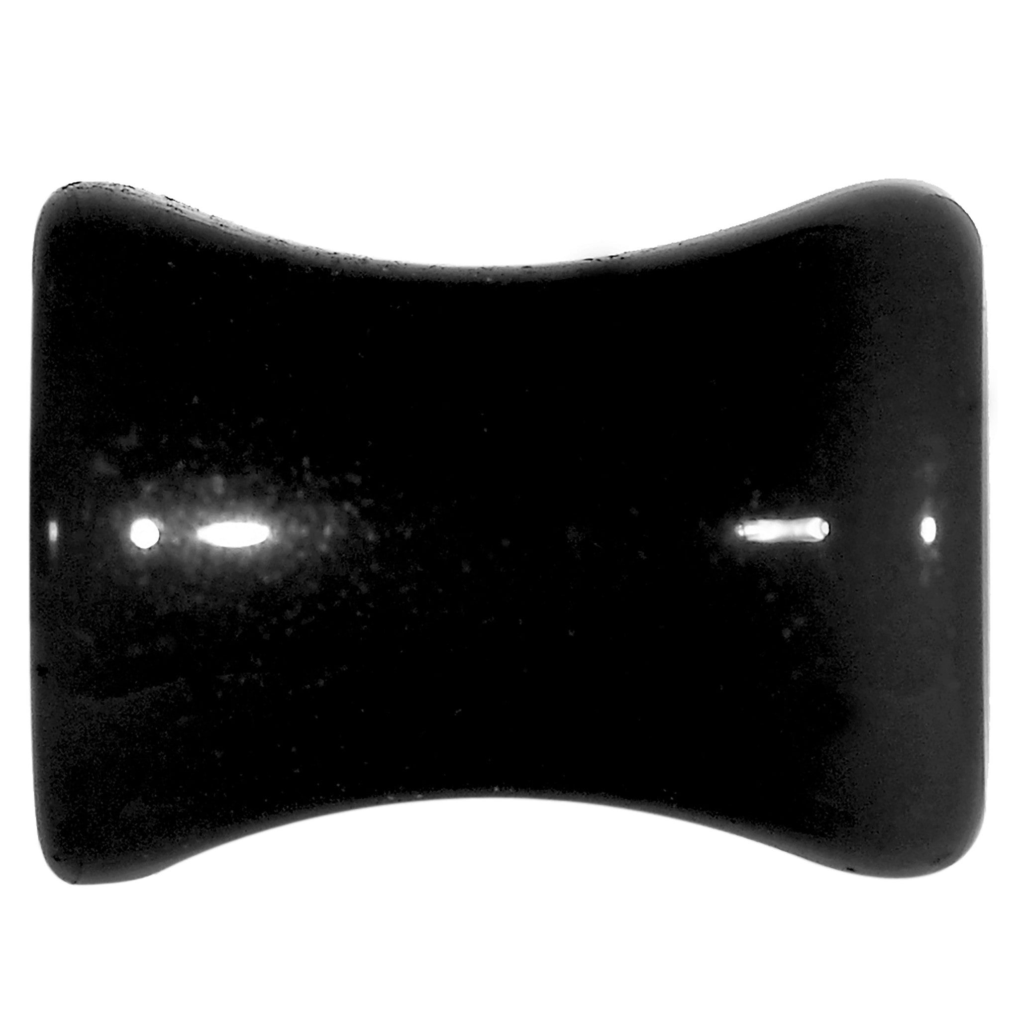 2 Gauge Acrylic Black Button Saddle Plug