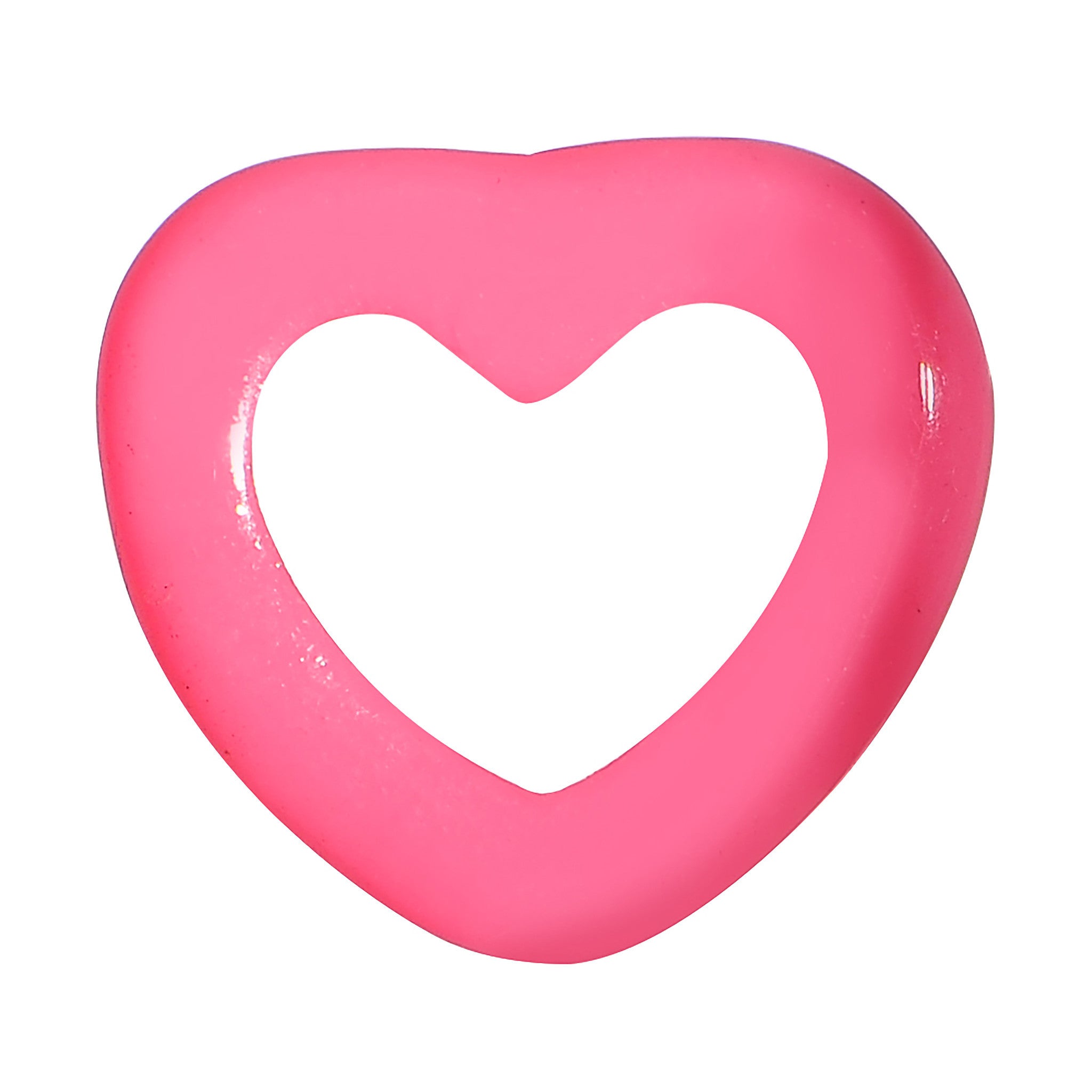 0 Gauge Pink Acrylic Hollow Heart Tunnel