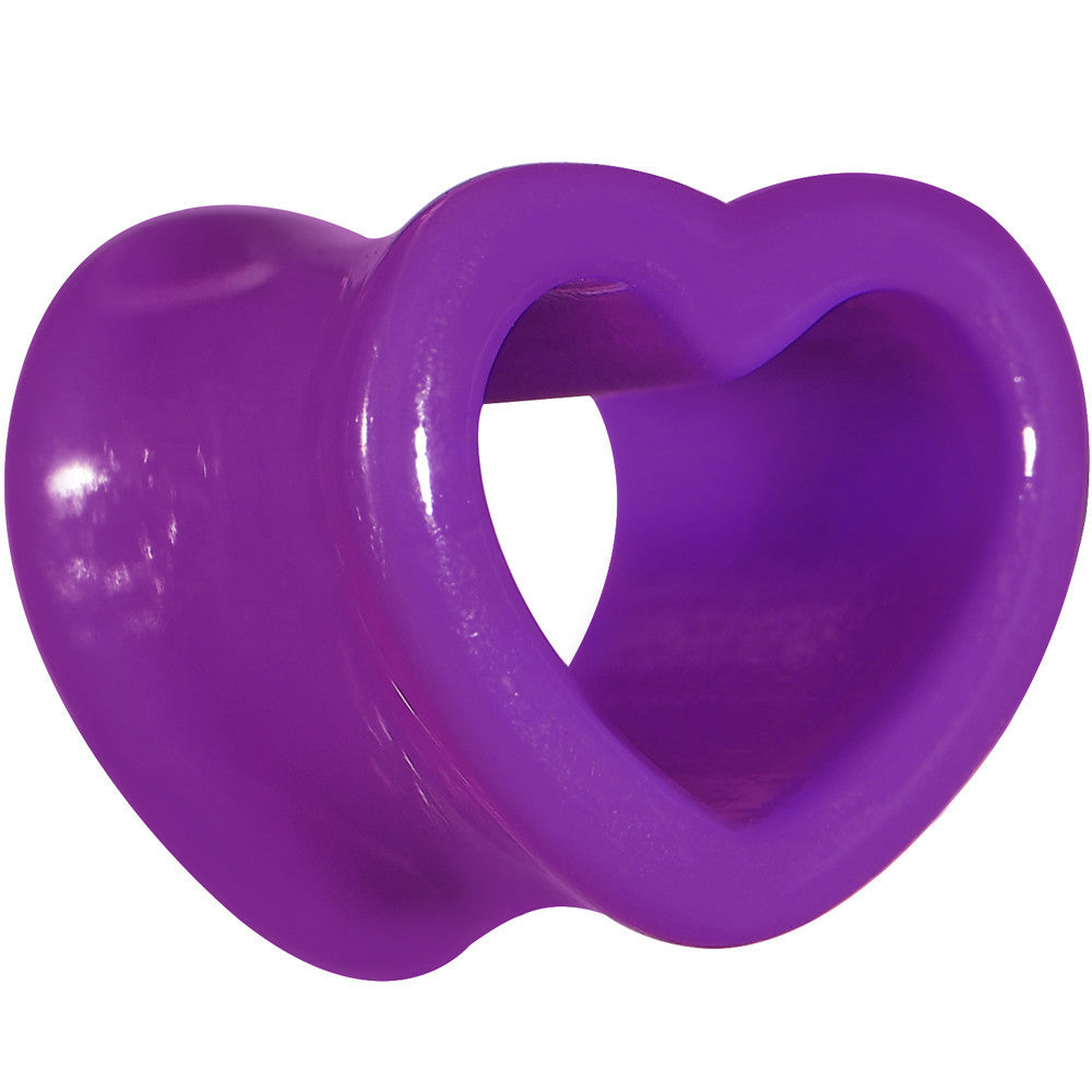 1/2 Purple Acrylic Hollow Heart Tunnel