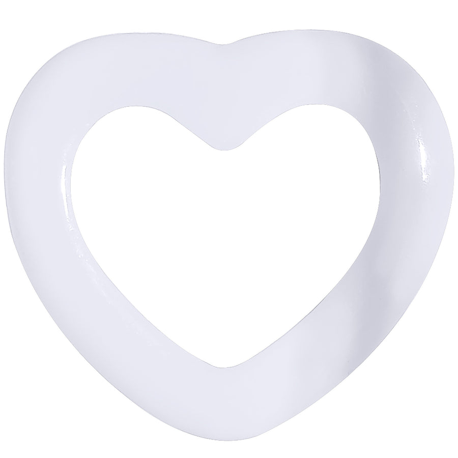 00 Gauge White Acrylic Hollow Heart Tunnel