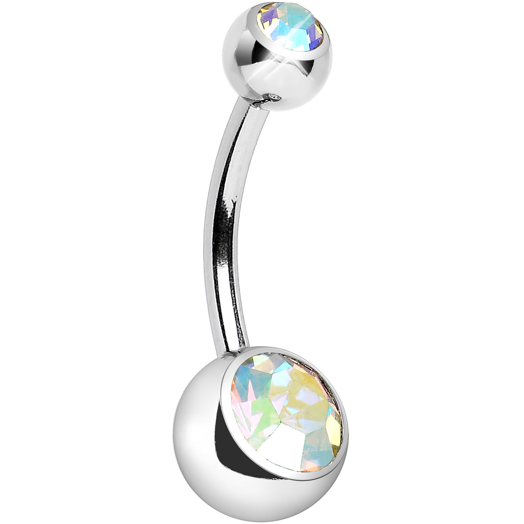 14 gauge 7/16 titanium internally threaded 2024 white opal navel dangle 11mm length