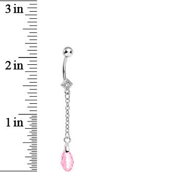 Chic Pink Gem Chain Dangle Belly Ring