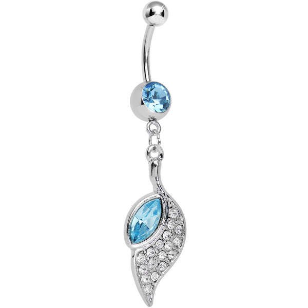 Aqua Gem Pleasant Wing Dangle Belly Ring – BodyCandy