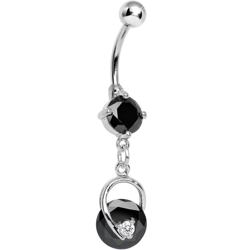 Black Gem Heavenly Twisted Dangle Belly Ring