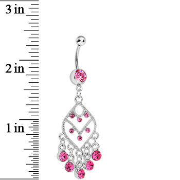 Pink Gem Chandelier Dreams Dangle Belly Ring