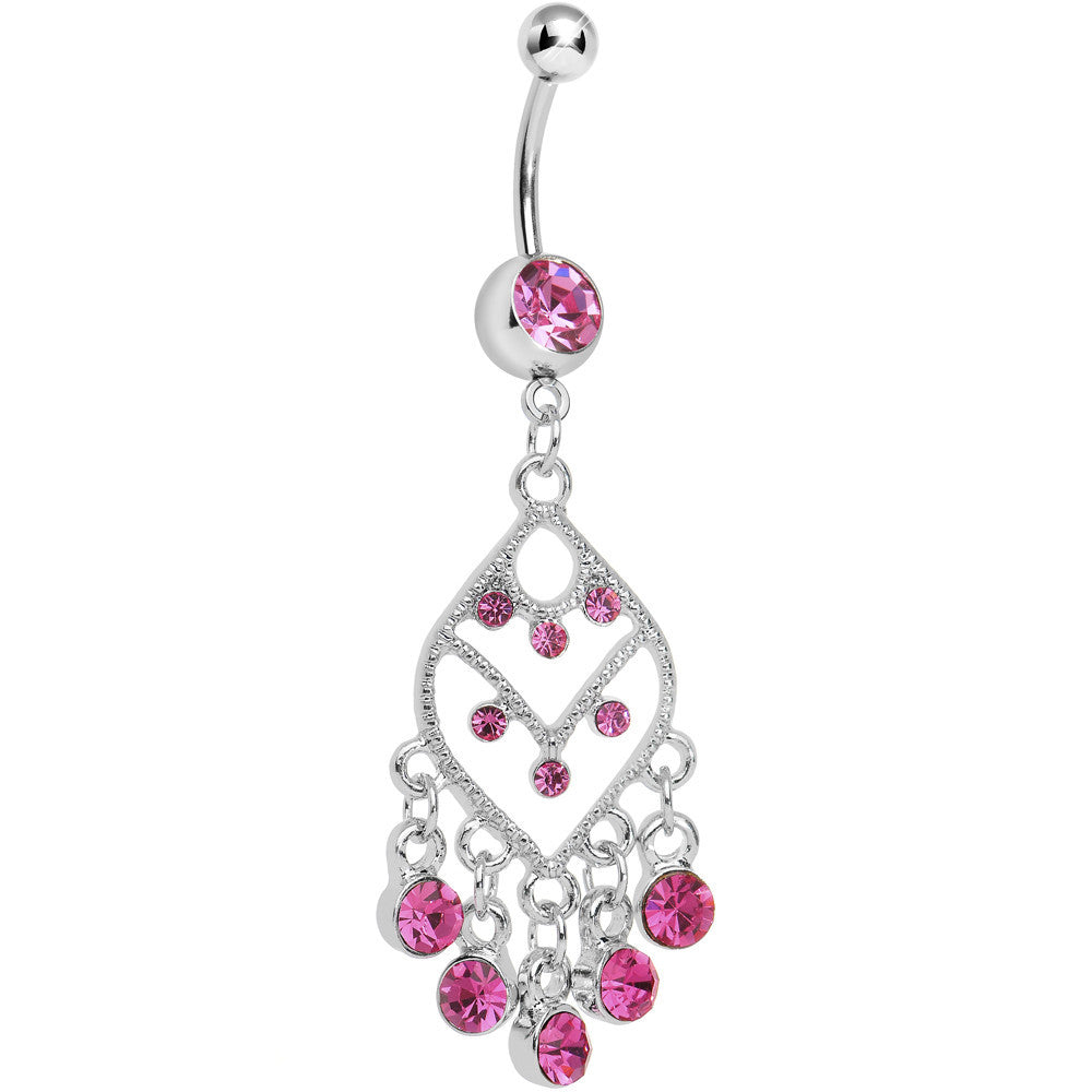 Pink Gem Chandelier Dreams Dangle Belly Ring