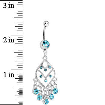 Aqua Gem Chandelier Dreams Dangle Belly Ring