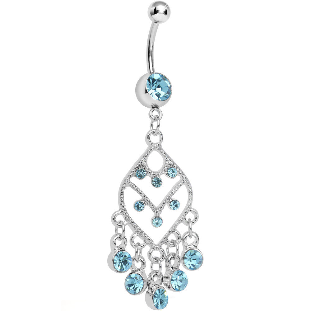 Aqua Gem Chandelier Dreams Dangle Belly Ring