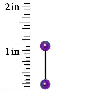 Purple Metallic Acrylic Barbell Tongue Ring