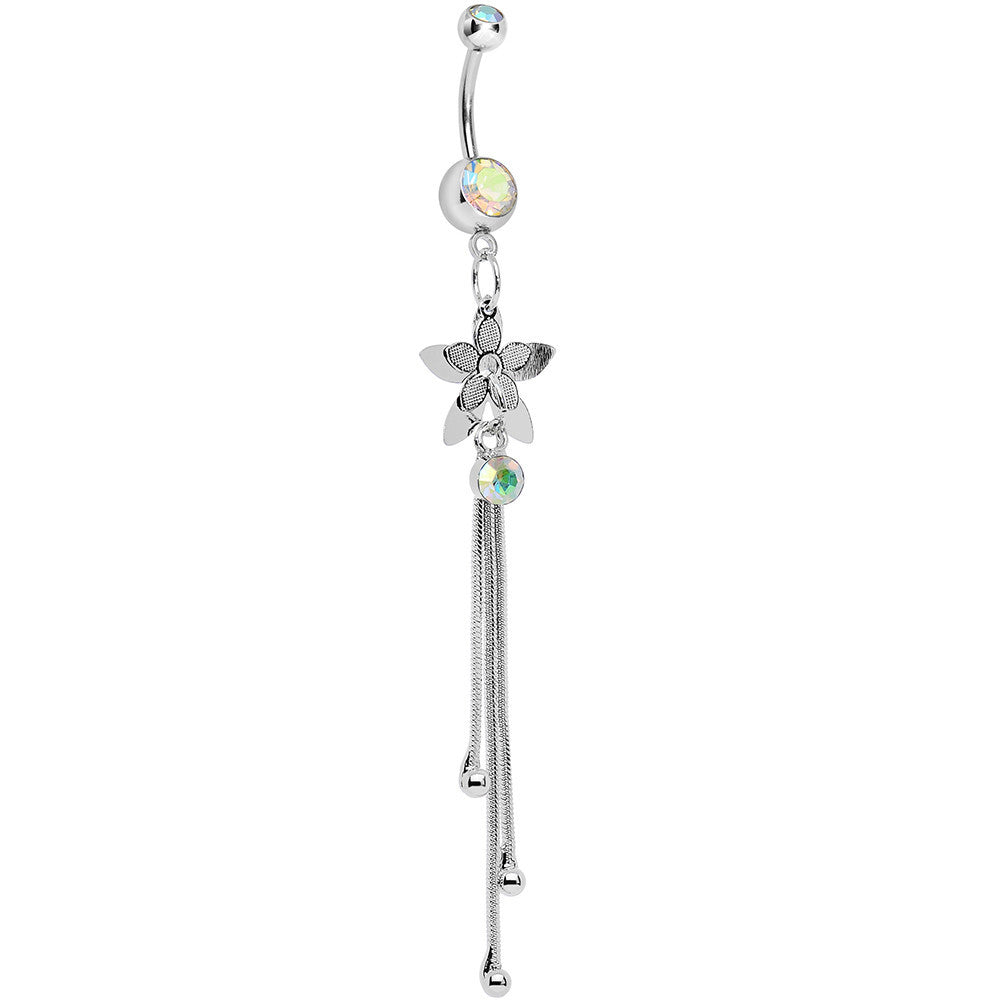 Aurora Gem Delightful Flowers Dangle Belly Ring