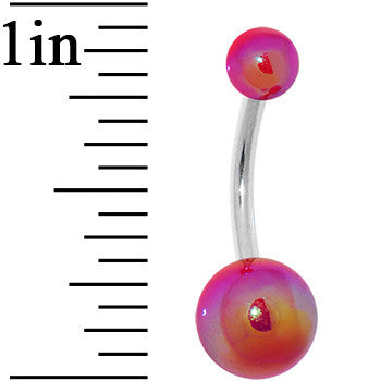 Rainbow Acrylic Metallic Gradient Belly Ring